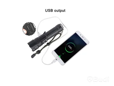 Parti med 4 st LED-ficklampor, 3000 lumen, usb-c laddning - fri frakt