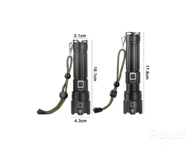 Parti med 4 st LED-ficklampor, 3000 lumen, usb-c laddning - fri frakt