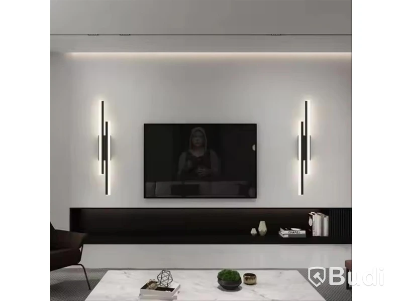 Parti med 4 st LED vägglampor, svart - fri frakt
