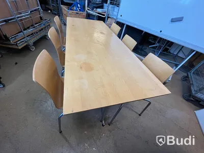 Rektangulärt bord med 6 st stolar. Skandiform. 1-pack.