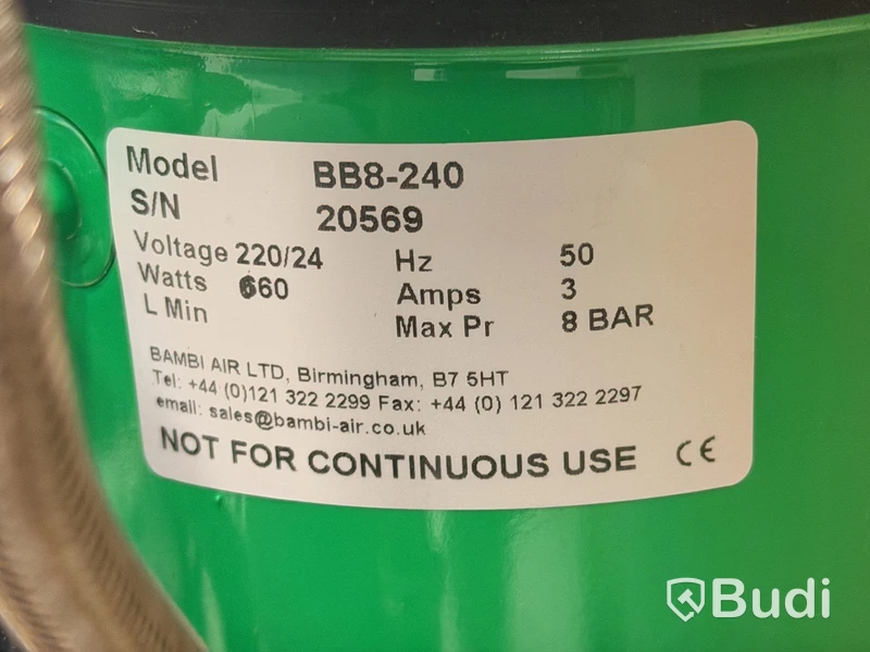 Compressor, Bambi BB8-240, 660 W, 8 bar (quiet compressor)