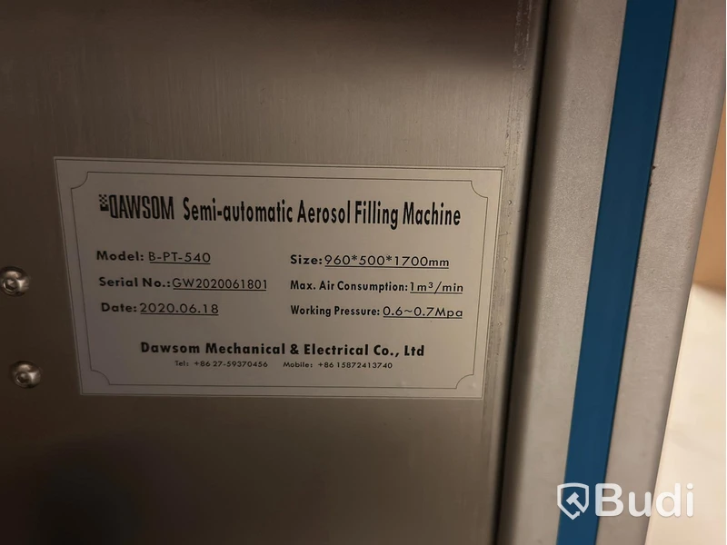 Filling machine, Dawsom B-PT-540, semi-automatic