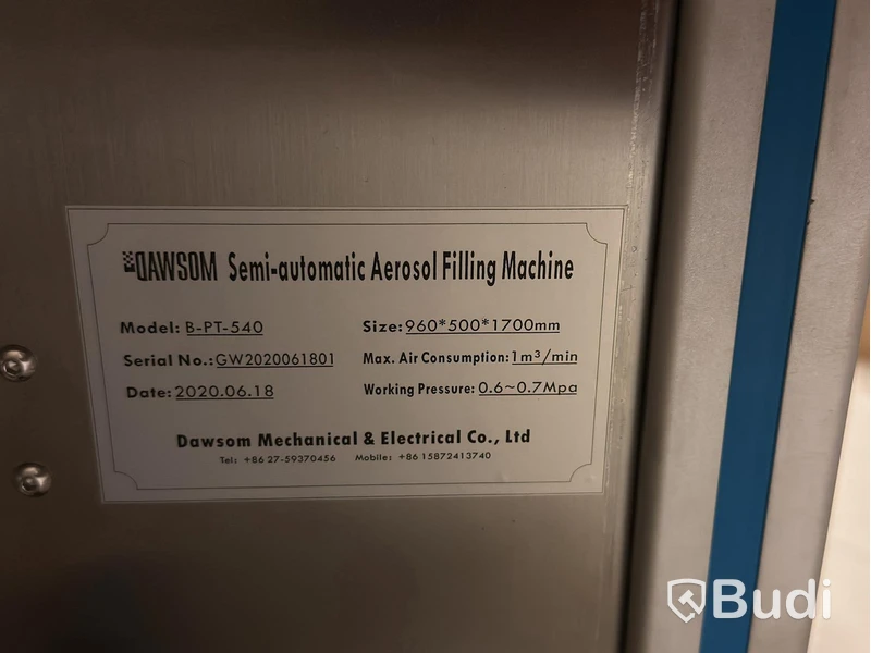 Filling machine, Dawsom B-PT-540, semi-automatic