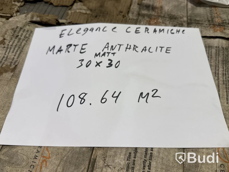 108 kvm kakel Elegance Ceramiche Marte Anthracite Matt | 3 pall | 30x30 cm