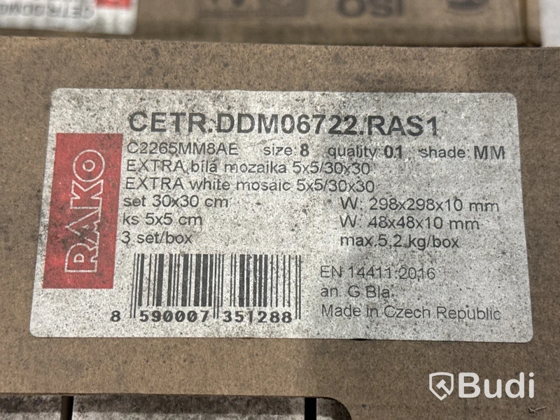 20 kvm vit mosaik Rako CETR.DDM06722 | 1 pall | 5x5 / 30x30 cm