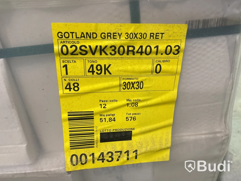 140 kvm kakel Svenska Kakel Gotland Grey Matt | 3 pall | 30x30 cm
