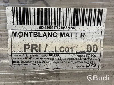 112 kvm kakel Inter-Matex Mont Blanc Matt | 3 pall | 60x60 cm