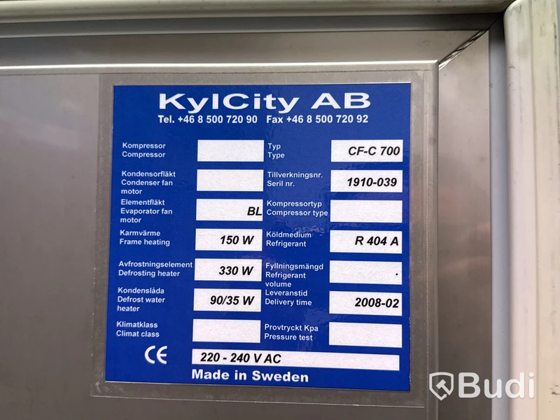 Centralkylt frysskåp | kompressor ingår ej