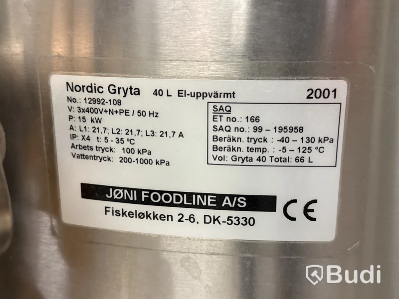 Kokgryta Joni Foodline Nordic | 40 liter | 2001