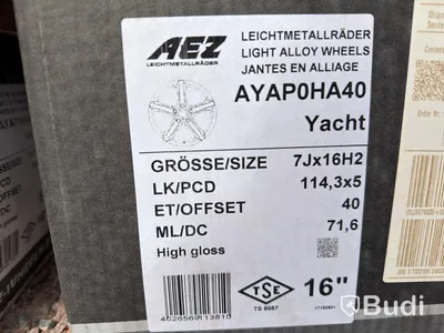 Set of 4 AEZ Yacht 16" Alloy Wheels – 5x114.3 – New in Box