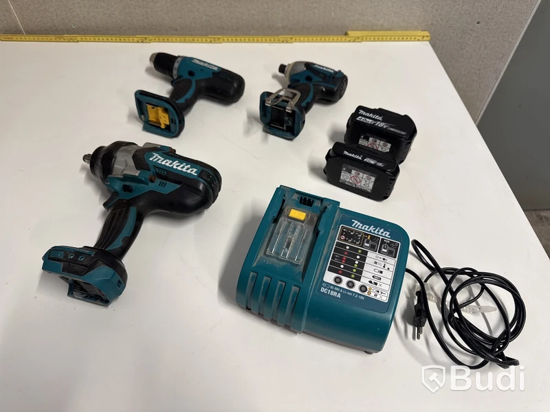 Makita Mutterdragare 1/2" , slagskruvdragare och borrskruvdragare 18V, laddare, 2 batterier