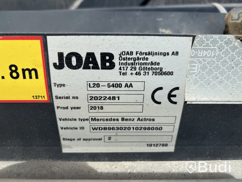 Lastväxlare Mercedes-Benz Actros 2851 -2018 | JOAB 20 ton