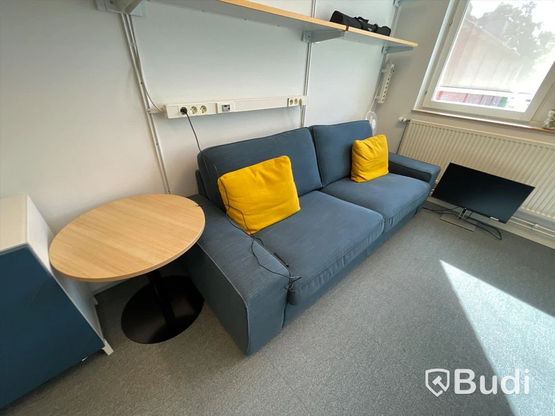 Soffa blå samt sidobord