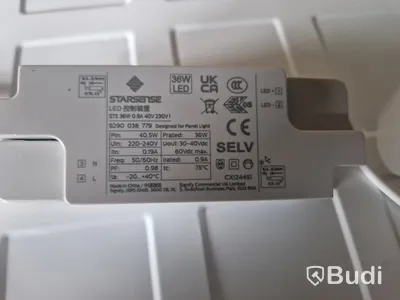 24 st ledpaneler, 600x600 mm, vit - Fri frakt