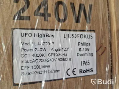 10 st Highbay 240W, Philips drivdon, IP65 - Fri frakt