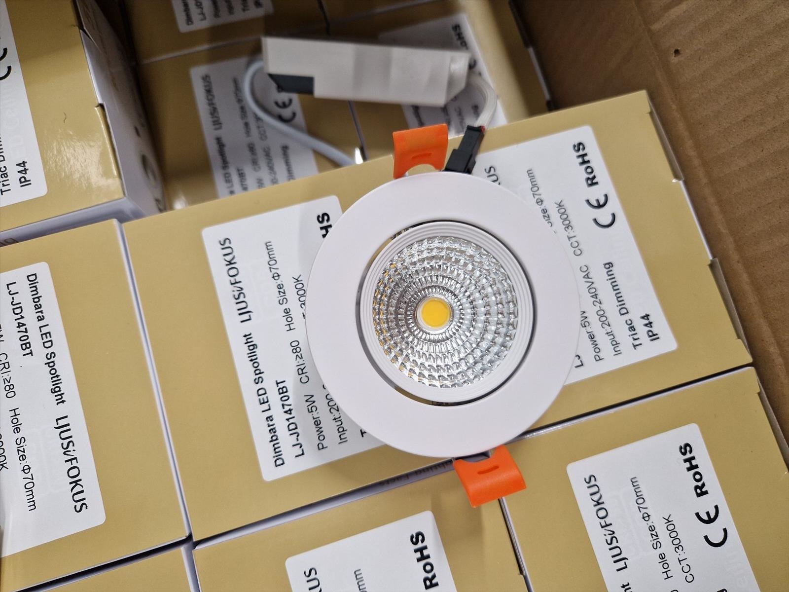 Led spotlight för infällnad, 50 st, 3000k - Fri frakt