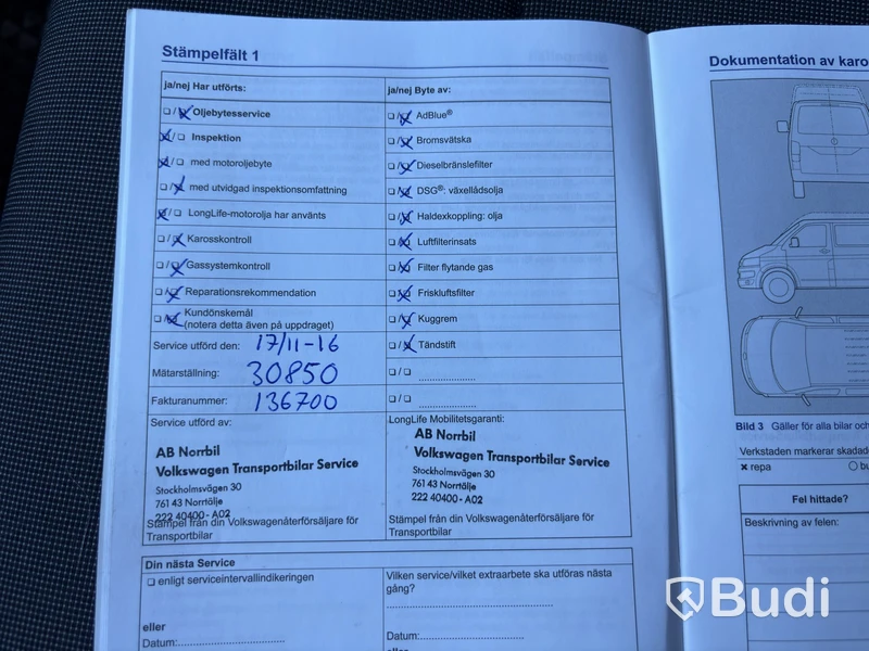 VW TRANSPORTER 4 Motion -16 DSG Lång Dubbla dörrar Värmare