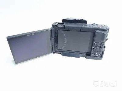 Kamera Sony ZV-1 med aluminiumcage med trähandtag och vidvinkeladapter ink batteri