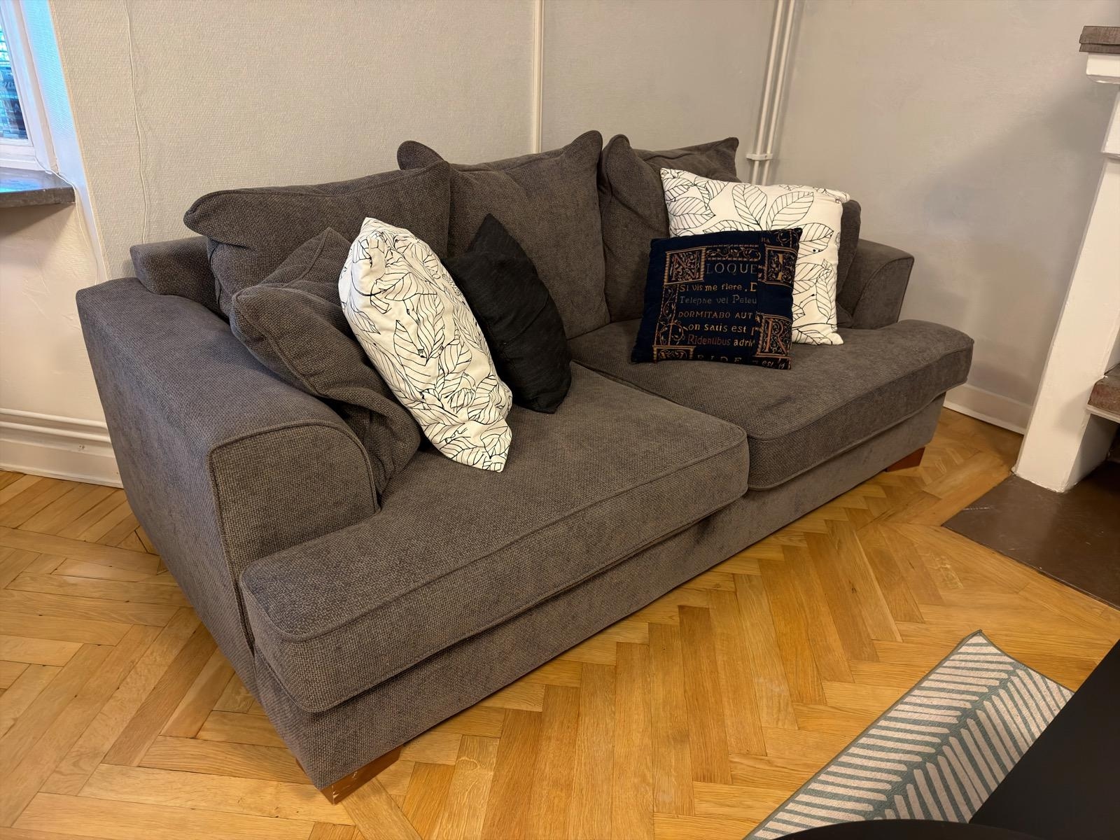 Sofa, dark grey fabric