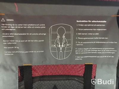 Cykelkärra Rex, för 1 barn grå/röd/svart