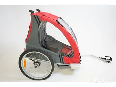 Cykelkärra Rex, för 1 barn grå/röd/svart