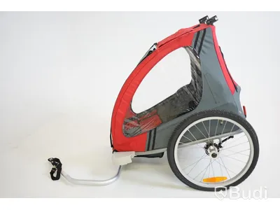 Cykelkärra Rex, för 1 barn grå/röd/svart