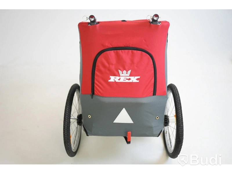 Cykelkärra Rex, för 1 barn grå/röd/svart