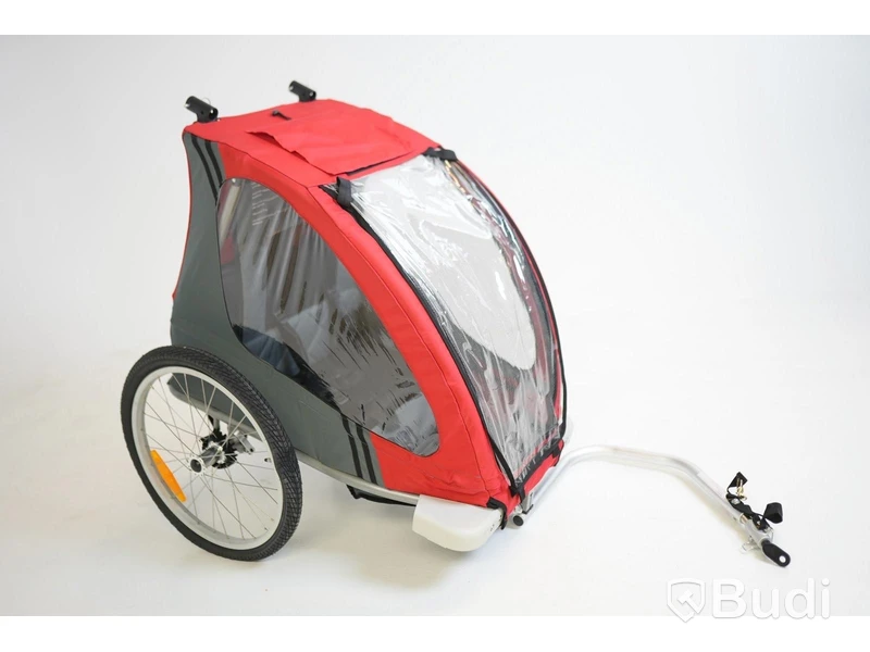 Cykelkärra Rex, för 1 barn grå/röd/svart