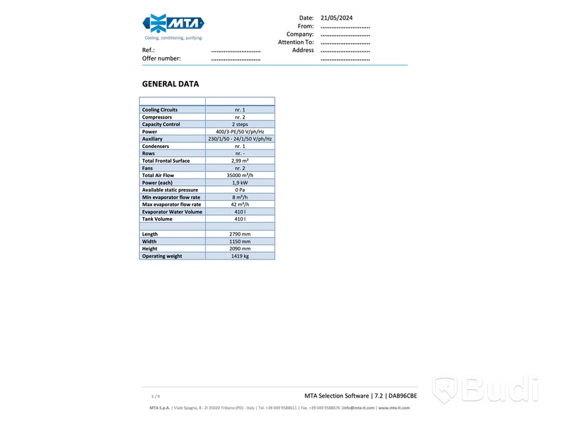Processkylare MTA TAEvo Tech 401, 2019