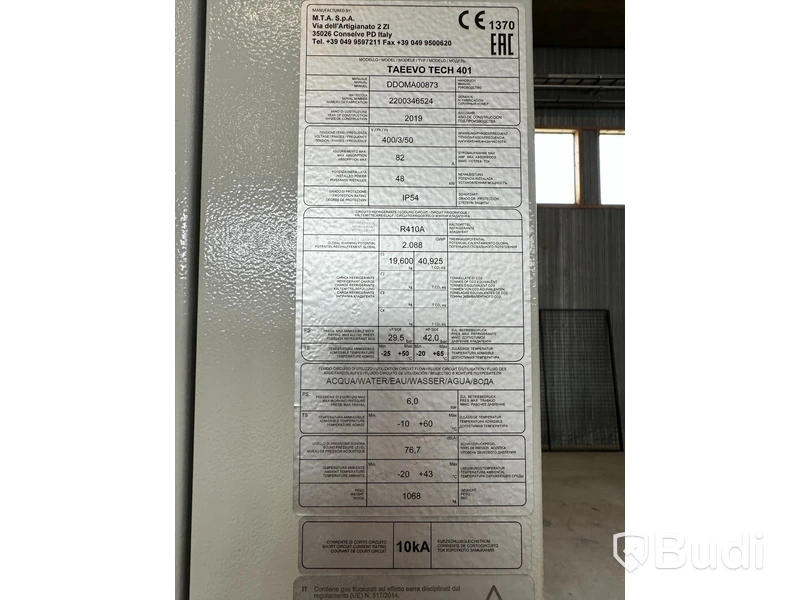 Processkylare MTA TAEvo Tech 401, 2019