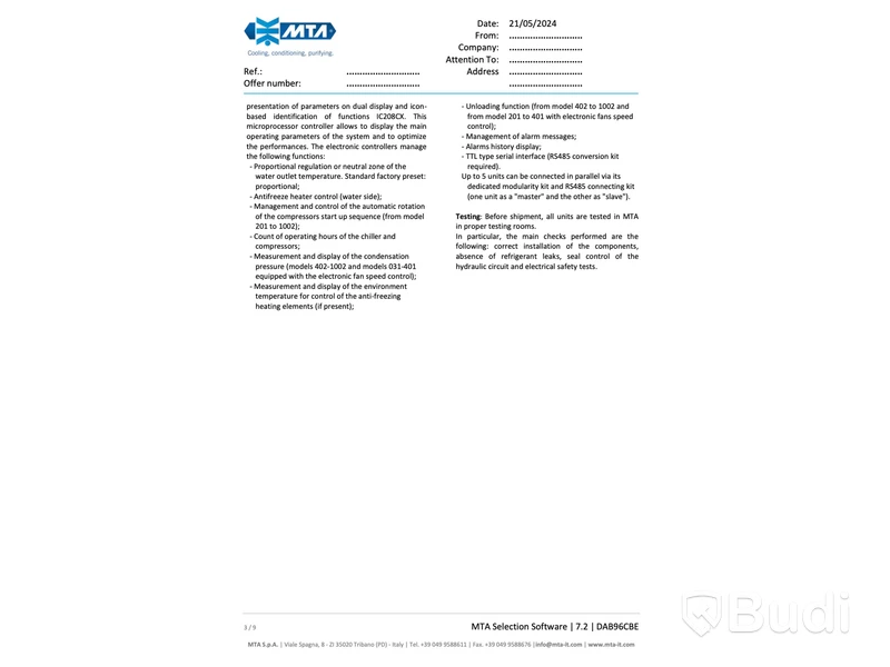 Processkylare MTA TAEvo Tech 401, 2019