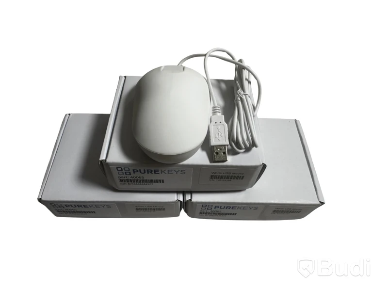 3 st. Mus Purekeys 40065, vit, USB