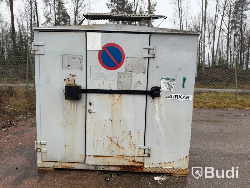 Plåtcontainer, dubbeldörr, innerbelysning, ca 10-ft
