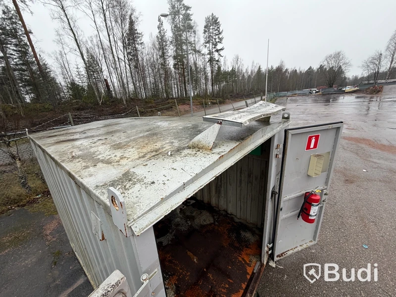 Plåtcontainer, dubbeldörr, innerbelysning, ca 10-ft