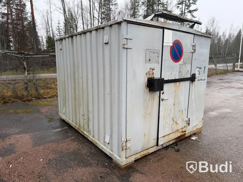 Plåtcontainer, dubbeldörr, innerbelysning, ca 10-ft
