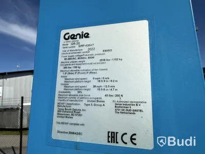 2022 Genie GR20 mast lift with trailer