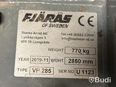 Hydraulisk vikplog Fjärås VP 285 | 2019