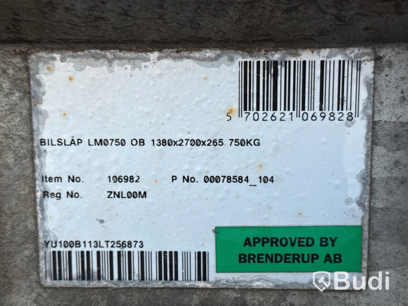 Obromsad släpvagn med tipp Brenderup LM0750 | 2020