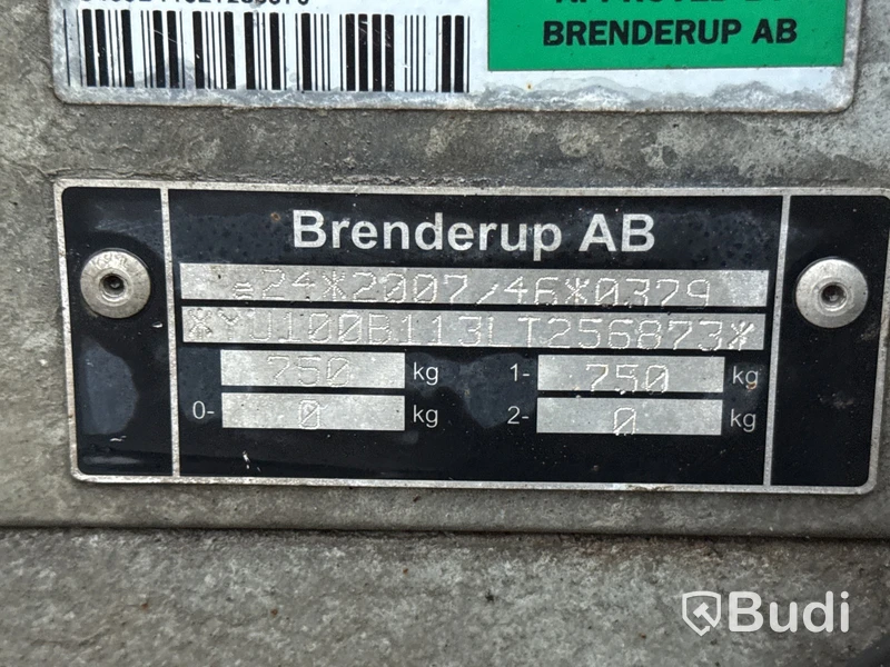 Obromsad släpvagn med tipp Brenderup LM0750 | 2020