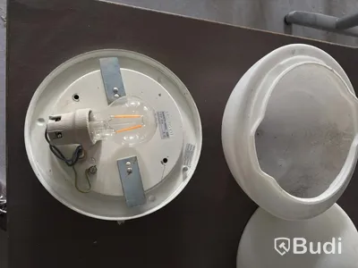 3 Light Fixtures with Glass Shades