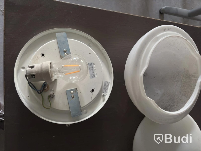 3 Light Fixtures with Glass Shades