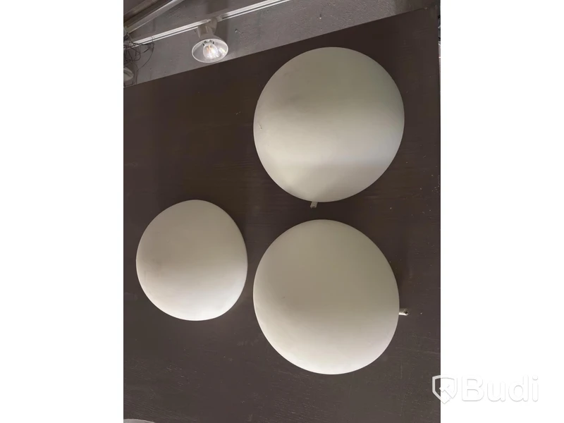 3 Light Fixtures with Glass Shades