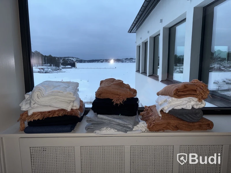 Parti med filtar, olika storlekar färg, och modeller