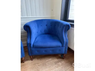 2 st. Fåtöljer, blå