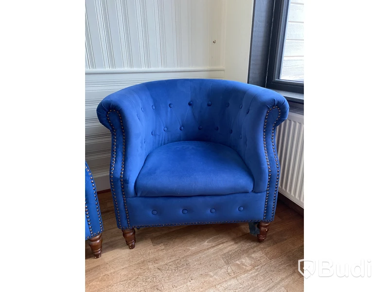 2 st. Fåtöljer, blå