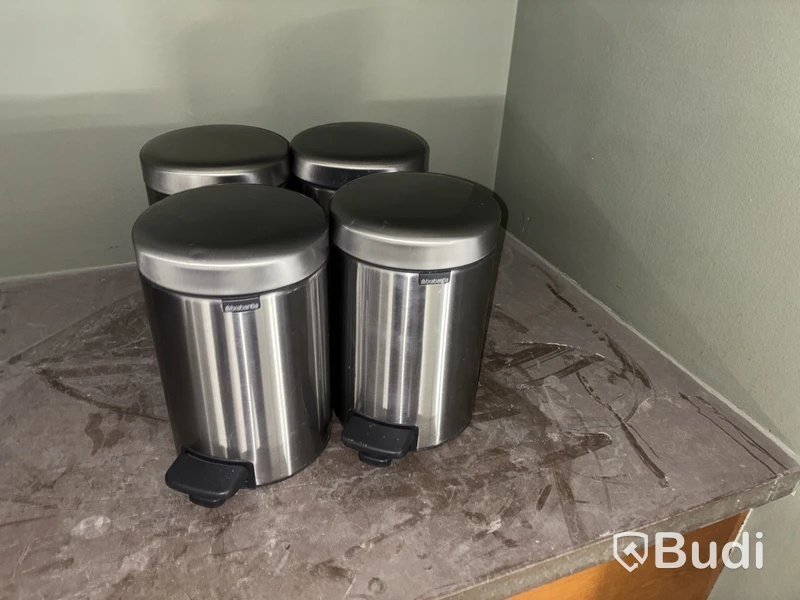 4 st. Papperskorgar Brabantia, borstat stål