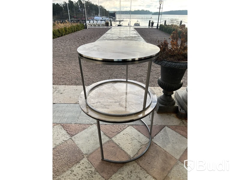 2 st. Soffbord - marmorlaminering