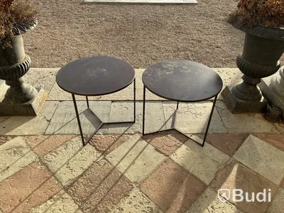 2 st. Soffbord, metall med trämarmorering
