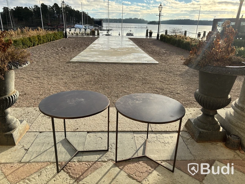 2 st. Soffbord, metall med trämarmorering