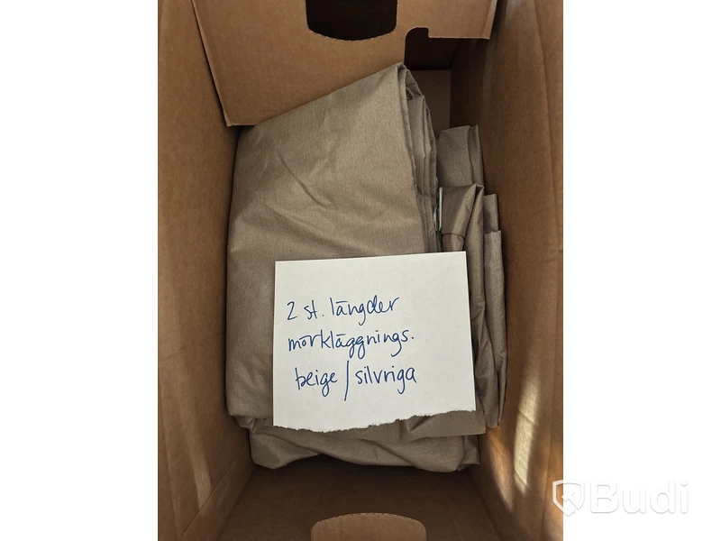 2 st. Mörkläggningsgardiner, beige